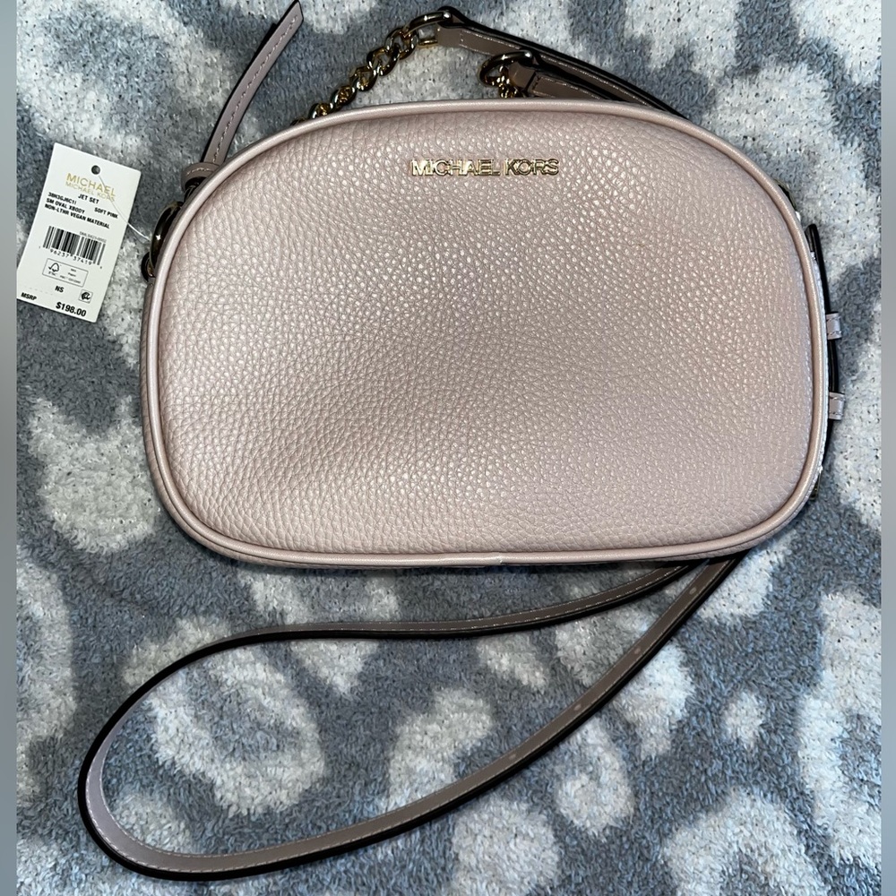 Michael Kors soft pink oval crossbody, NWT